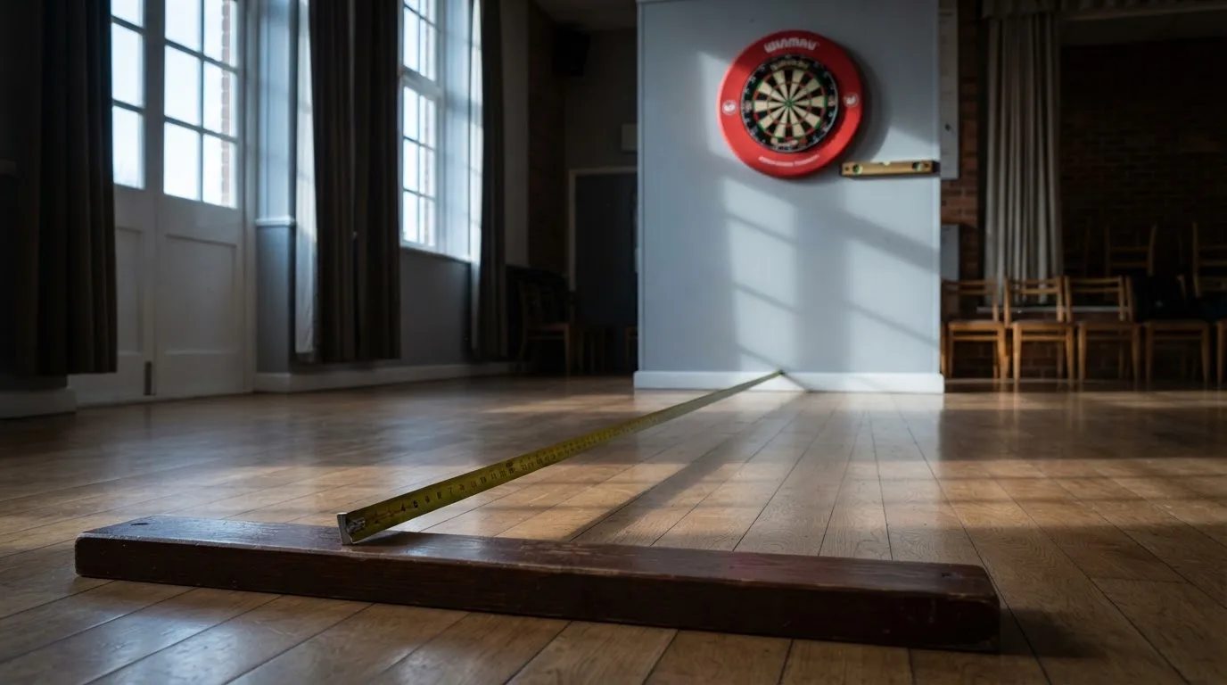 An empty courtroom with wooden benches in morning light
