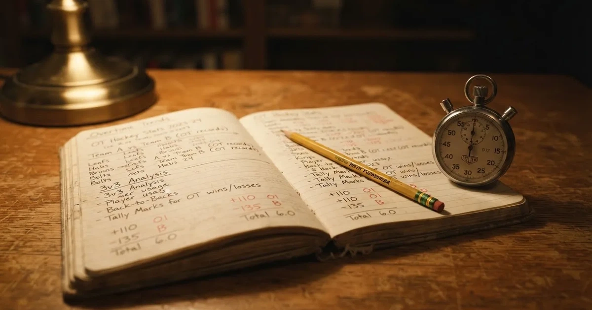 An open notebook with a pencil and a stopwatch on a wooden table